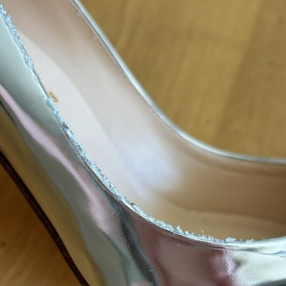 Christian Louboutin Eklectica 85 Gold Silver Specchio Patent Heel Pump - Picture 7 of 13